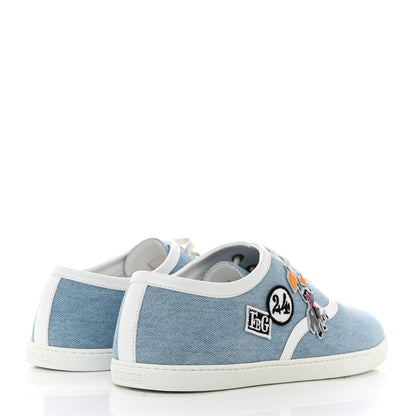 Hermes Denim Nappa Embroidered Innocent Sneakers 42 Bleu Clair White 4 of 8