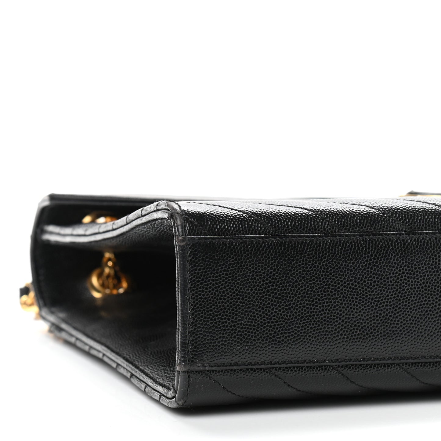 Grain De Poudre Matelasse Chevron Large Monogram Satchel Black