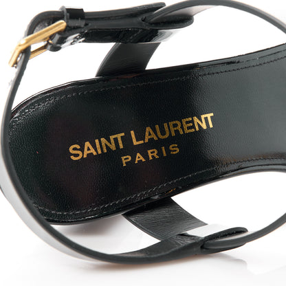 Saint Laurent Patent Calfskin Cassandra 75 Sandals 36 Black 7 of 9