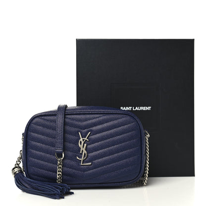 Saint Laurent Grain De Poudre Matelasse Monogram Mini Lou Camera Bag Azure Blue 10 of 10
