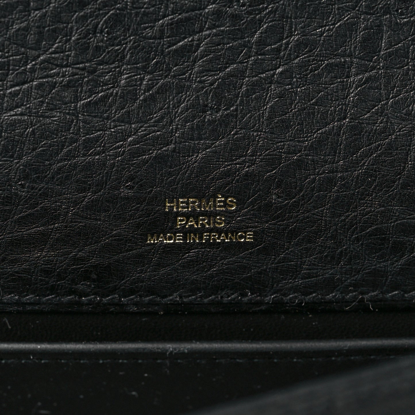 Ostrich Kelly Pochette Black