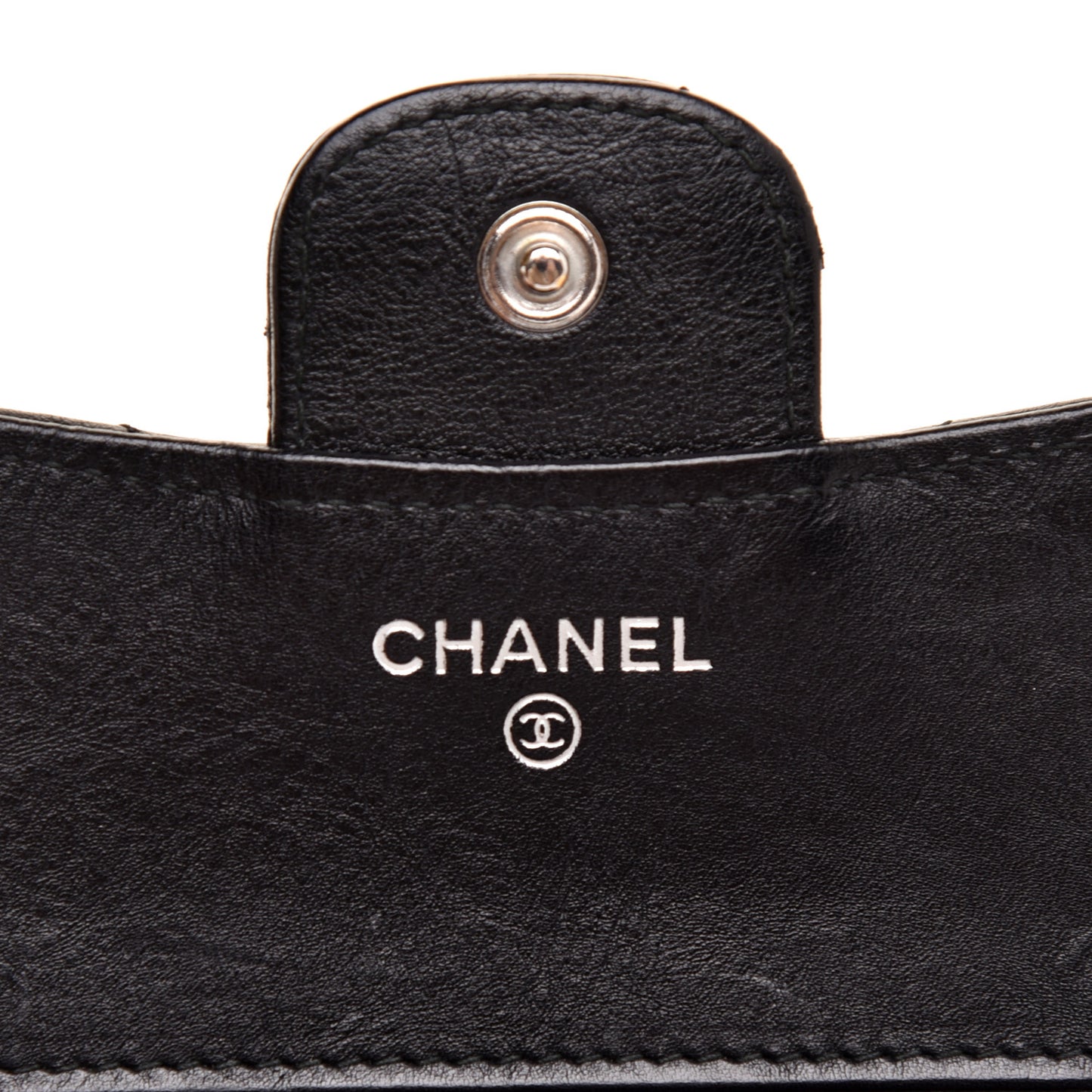 Calfskin Quilted Compact Flap Wallet So Black