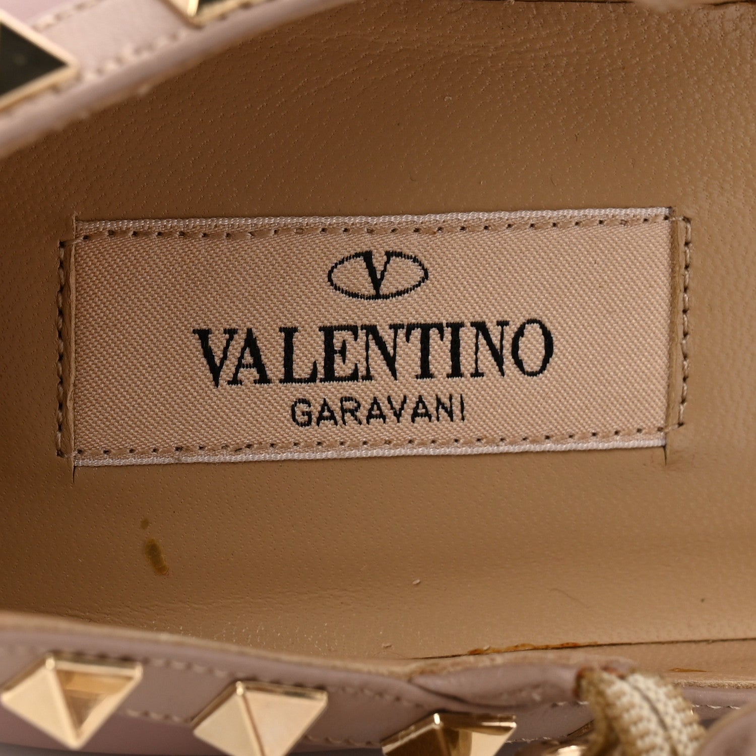 Valentino Garavani Calfskin Nappa Rockstud Cage Ballerina Flats 35 Grey Pink Poudre 7 of 12