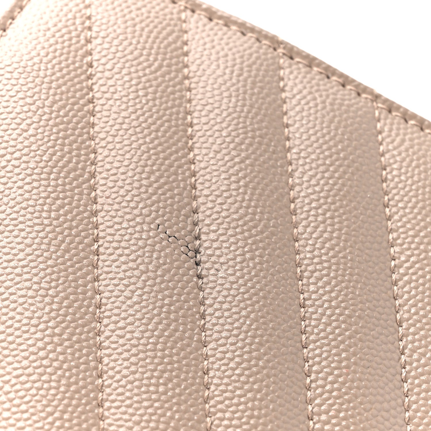 Saint Laurent Grain De Poudre Matelasse Chevron Monogram Chain Wallet Dark Beige 14 of 14