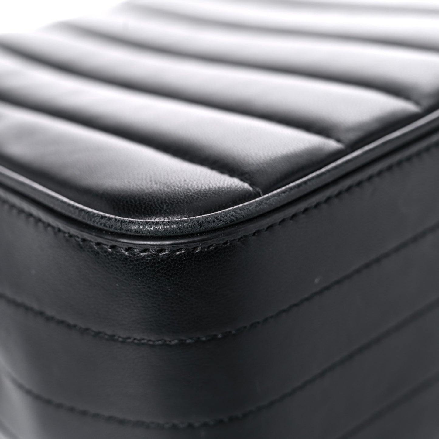Lambskin Matelasse Monogram Large Vicky Chain Bag Black