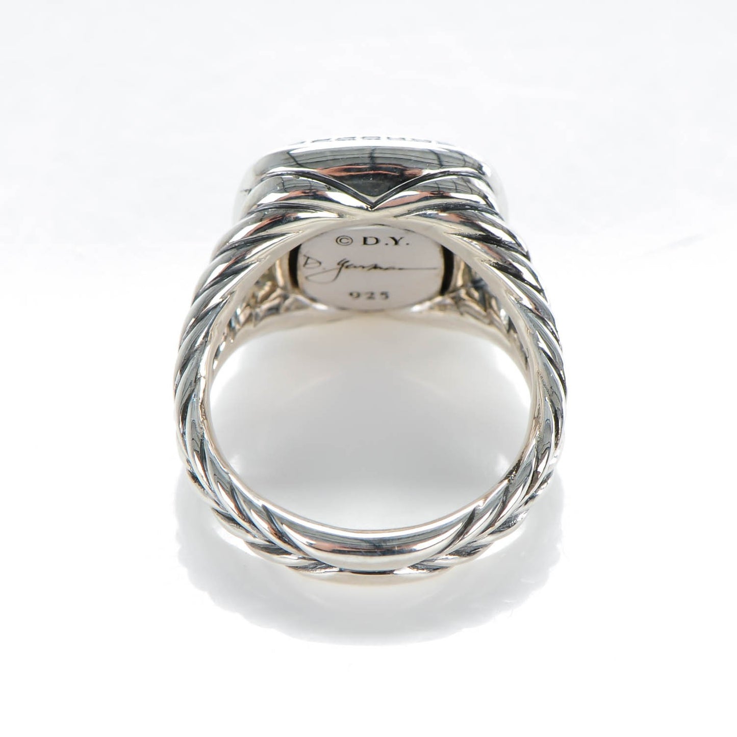 Sterling Silver Diamond 11mm Albion Pave Ring 53 6.5