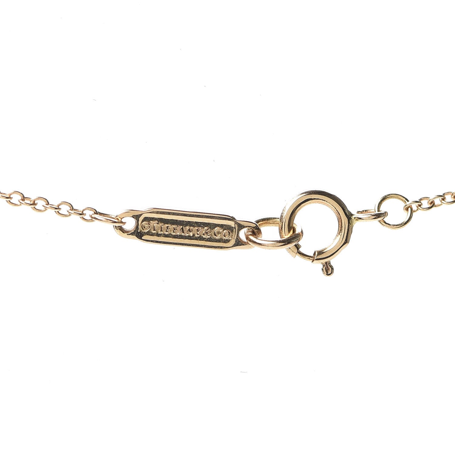 Tiffany 18K Rose Gold Diamond Fleur de Lis Key Bar Pendant Necklace 5 of 5