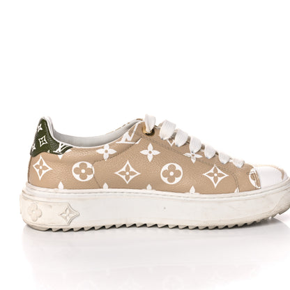 Louis Vuitton Monogram Giant Time Out Sneakers 36 Kaki White Beige 15 of 19