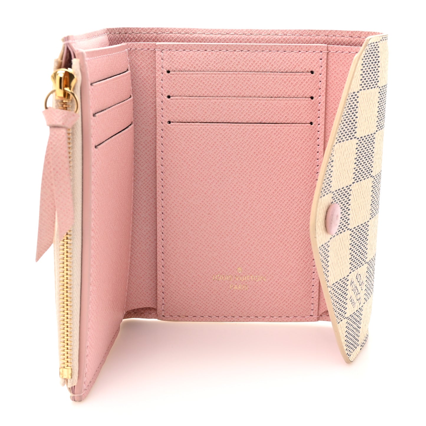 Damier Azur Victorine Wallet Rose Ballerine