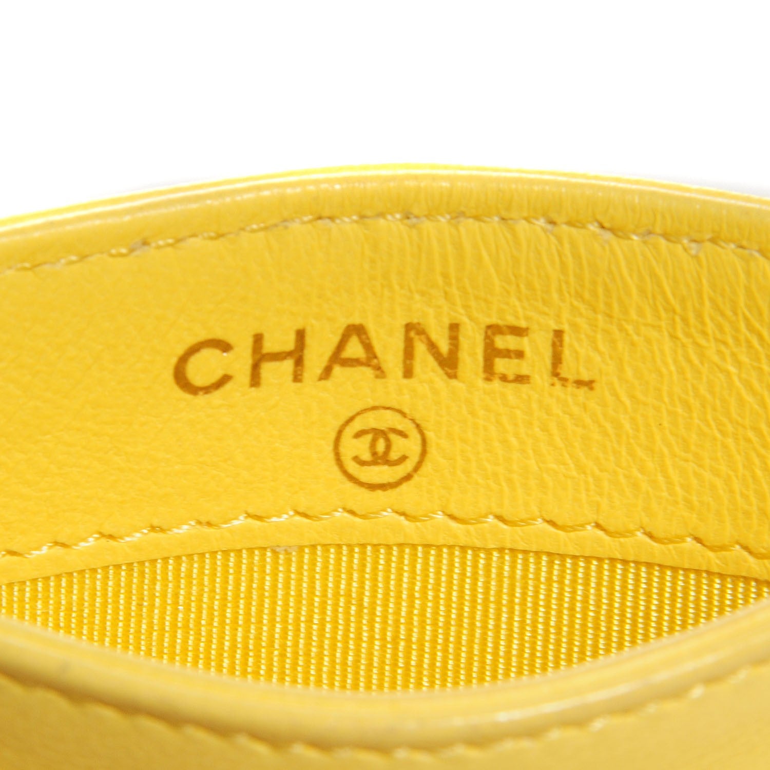 Chanel Lambskin Quilted Card Holder Yellow 6 of 8