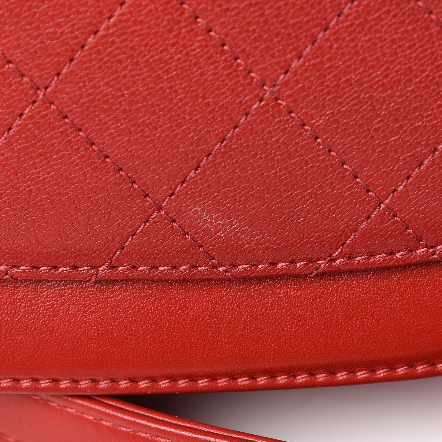 Shiny Calfskin Goatskin Quilted Small Coco Curve Messenger Flap Red