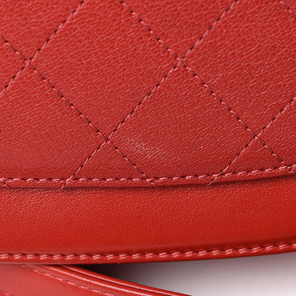 Chanel Shiny Calfskin Goatskin Quilted Small Coco Curve Messenger Flap Red 15 of 15