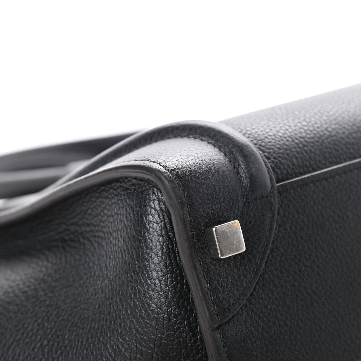 Drummed Calfskin Micro Luggage Black