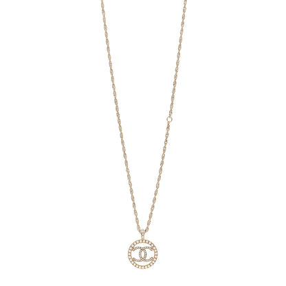 Chanel Pearl CC Round Pendant Necklace Gold 1 of 5