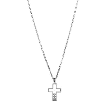 Chopard 18K White Gold 3 Happy Diamonds Cross Pendant Necklace 1 of 5