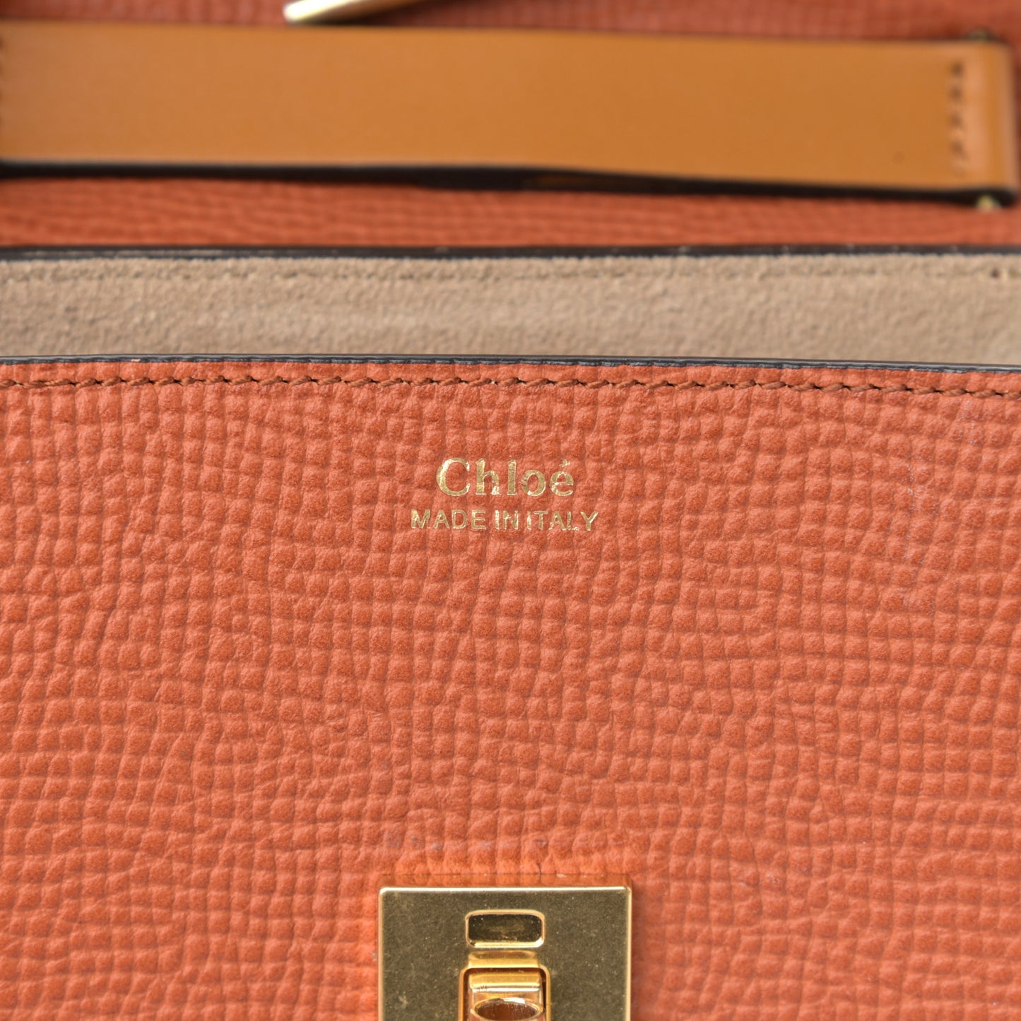 Grained Calfskin Lambskin Bi-Color Drew Shoulder Bag Orange Mustard