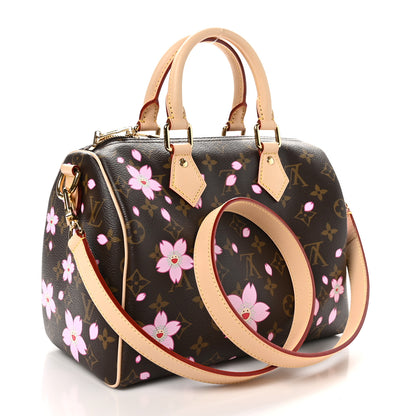Louis Vuitton LV X TM Monogram Cherry Blossom Speedy Bandouliere 25 Sakura Brown 3 of 10