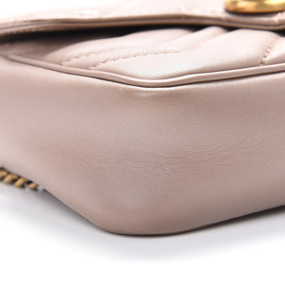 Gucci Calfskin Matelasse Super Mini GG Marmont Shoulder Bag Porcelain Rose 8 of 15