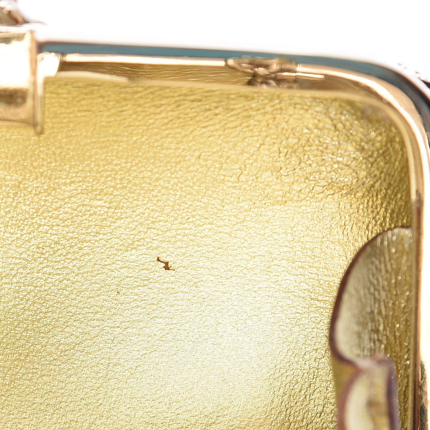 Metal Guccissima Dragonfly Minaudiere Clutch Gold