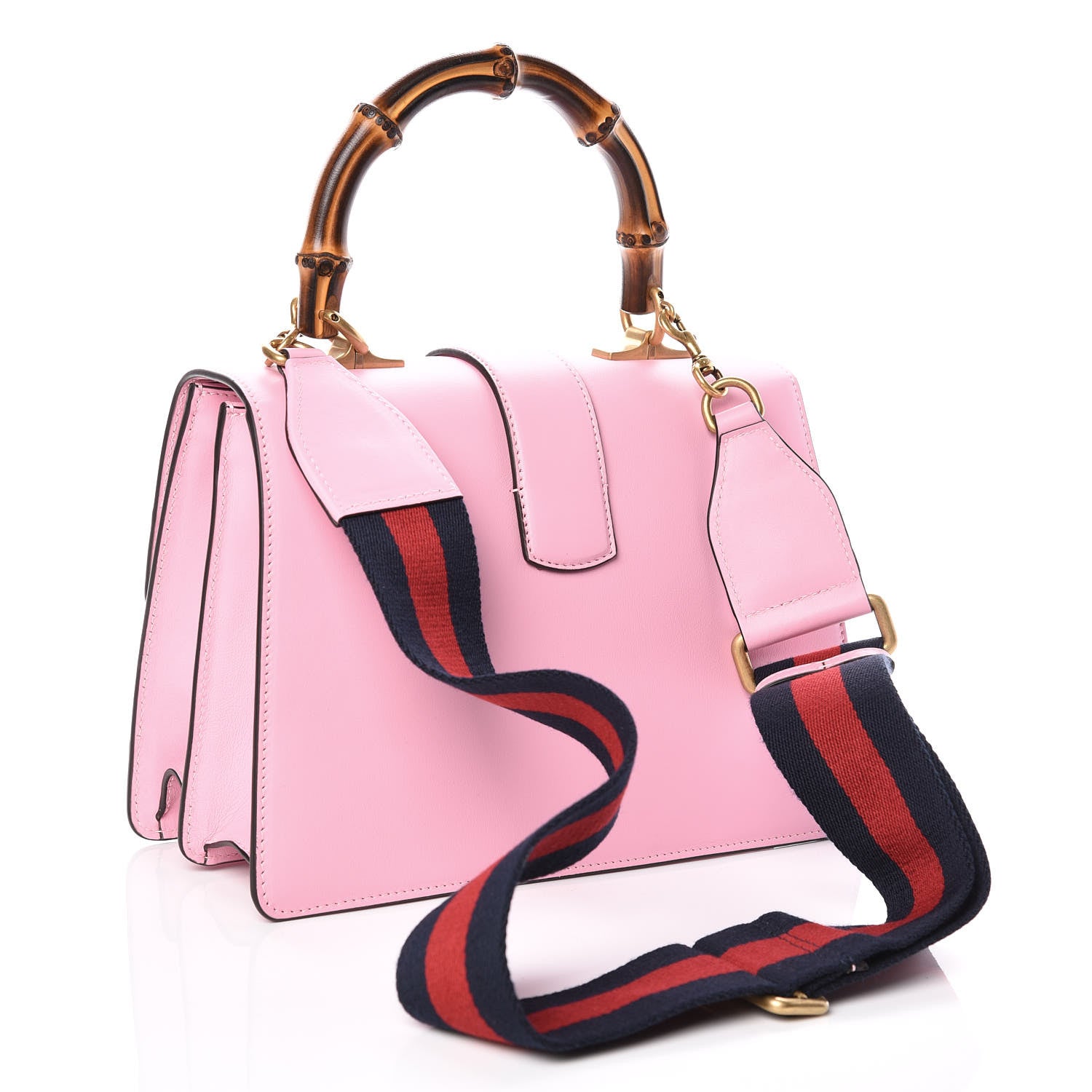 Gucci Moon Calfskin Web Medium Dionysus Bamboo Top Handle Bag Sugar Pink Blue Agata Hibiscus Red 4 of 10