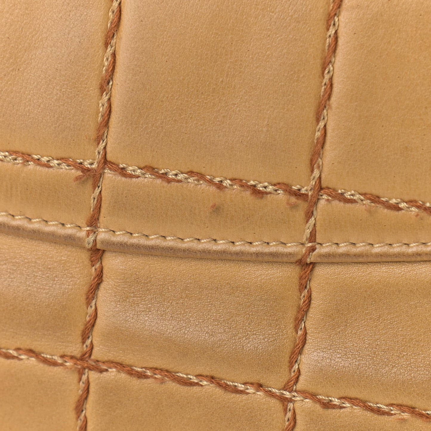 Lambskin Quilted Chocolate Bar Flap Shoulder Bag Beige
