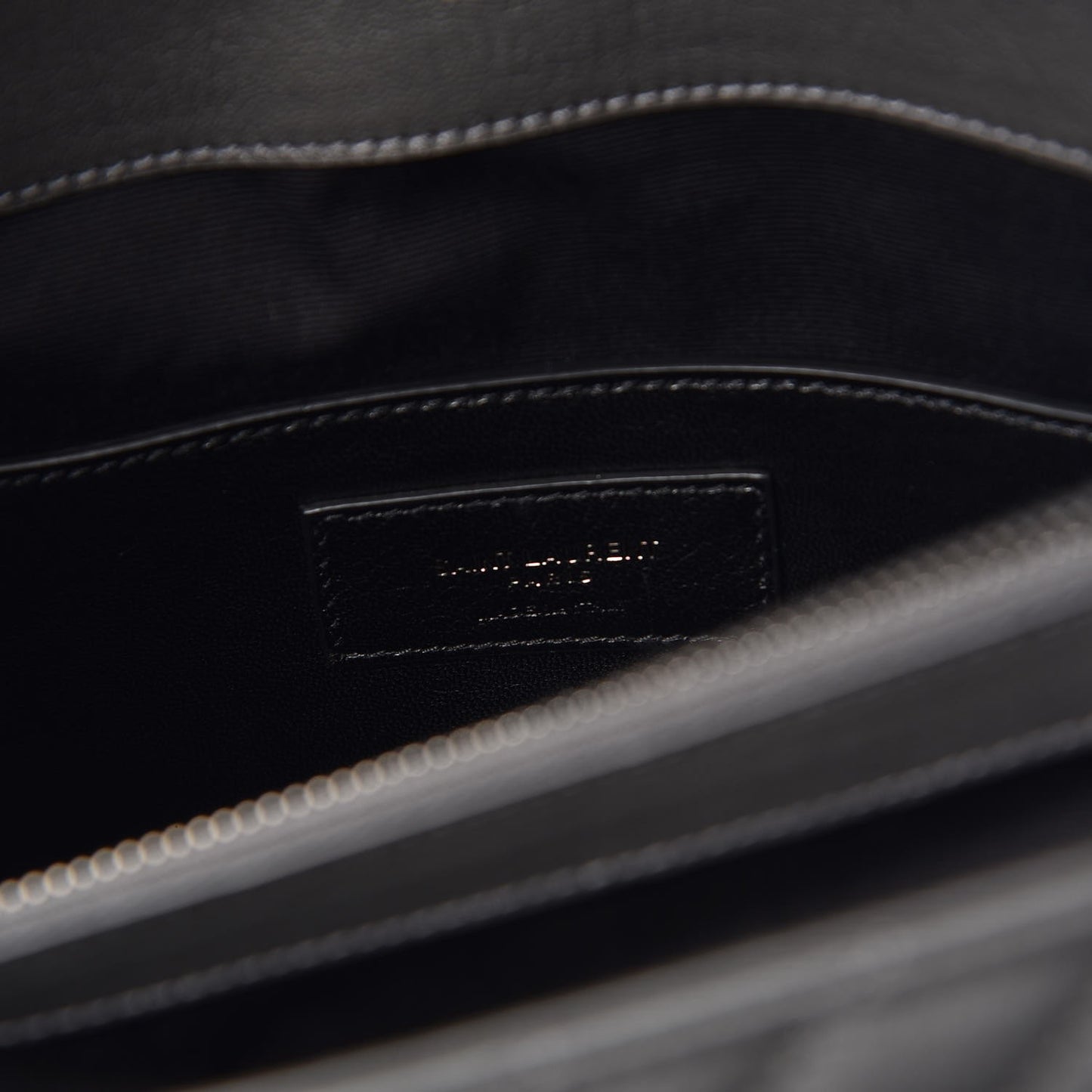 Sheepskin Matelasse Chevron Monogram Large College Satchel Dark Anthracite