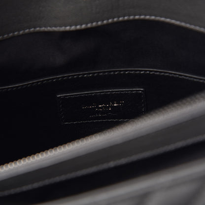 Saint Laurent Sheepskin Matelasse Chevron Monogram Large College Satchel Dark Anthracite 6 of 7