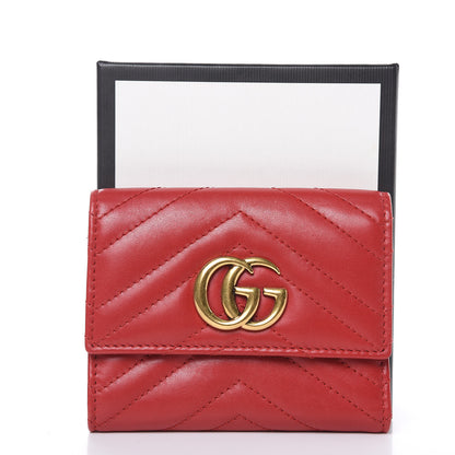 Gucci Calfskin Matelasse GG Marmont Wallet Hibiscus Red 12 of 12