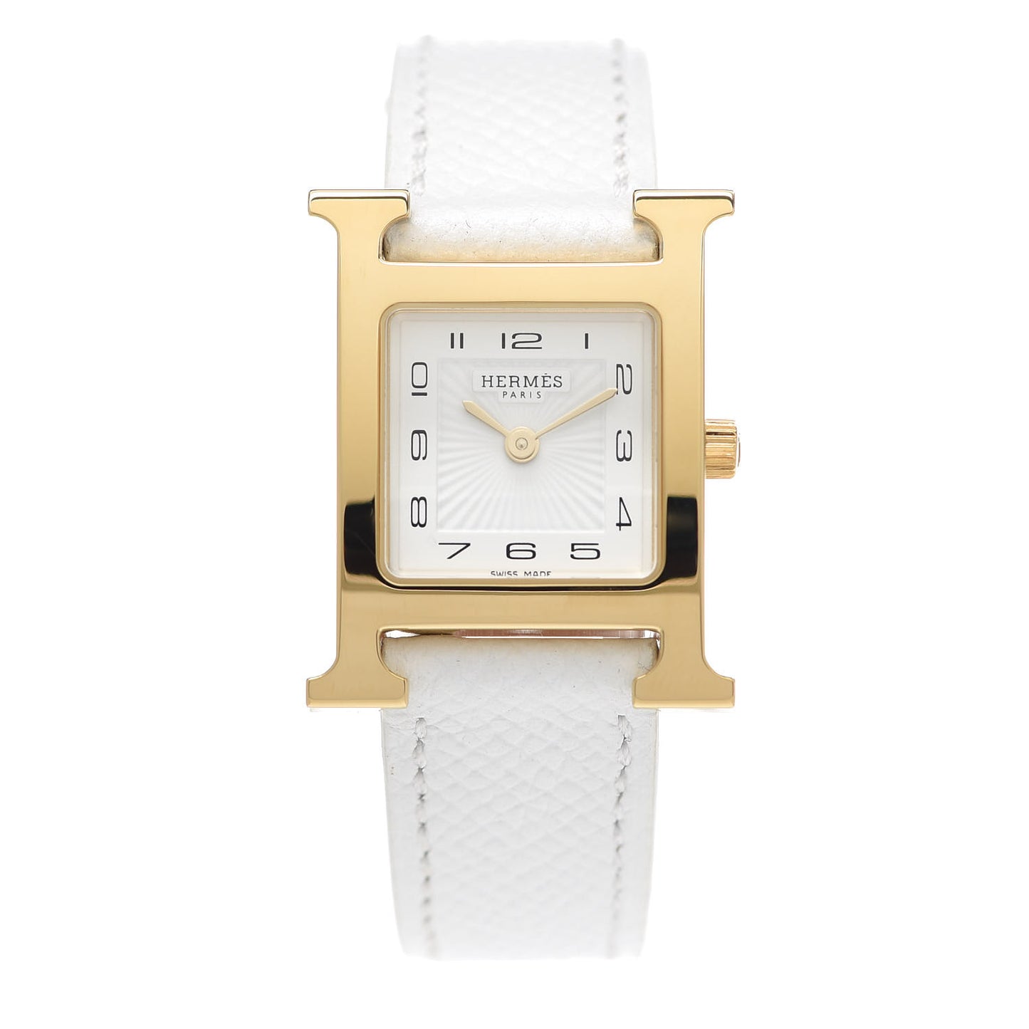 Stainless Steel Epsom 21mm Heure H Hour Quartz Watch Blanc