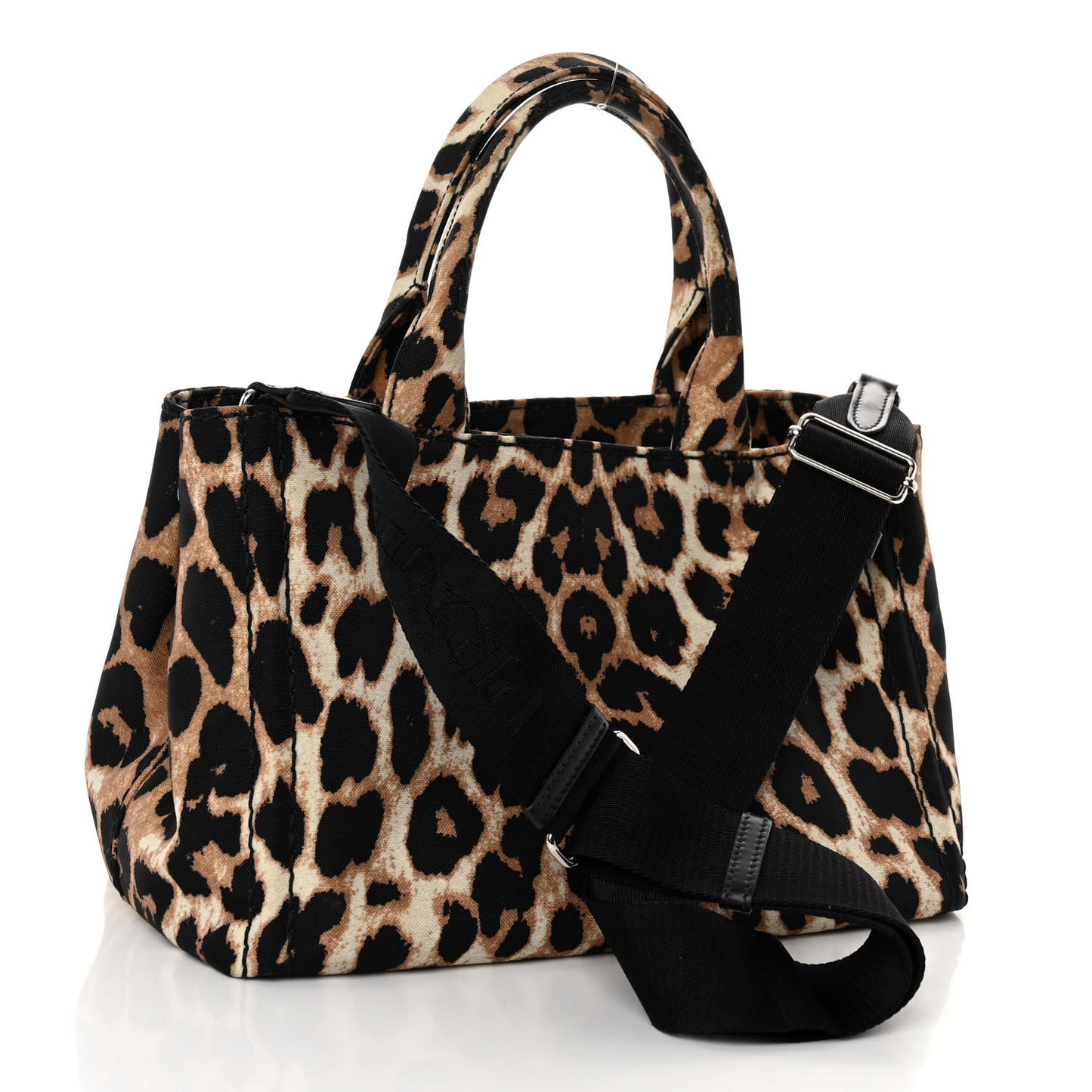 Canapa Stampada Leopard Small Tote Avorio
