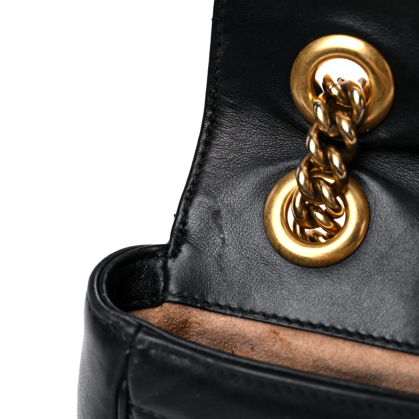 Calfskin Matelasse Mini GG Marmont Shoulder Bag Black