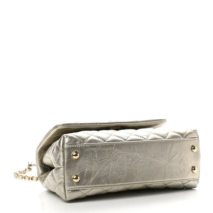 Chanel Metallic Aged Calfskin Quilted Mini Coco Handle Flap Gold 4 of 10