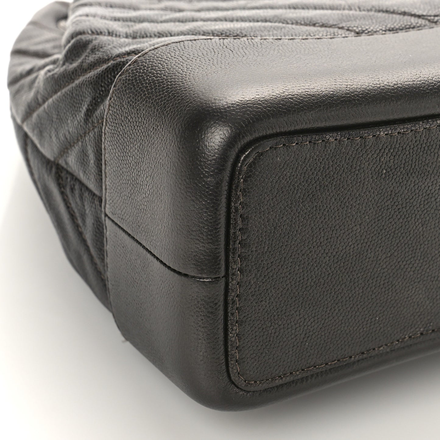 Caviar Chevron Quilted Small Gabrielle Backpack Black