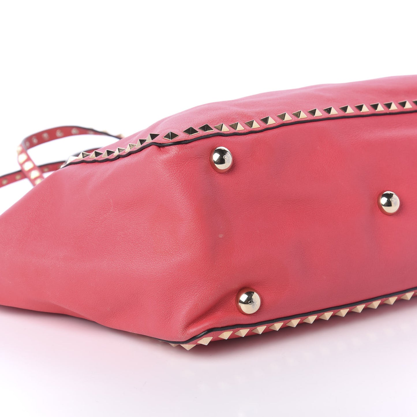 Vitello Medium Rockstud Tote Deep Rose