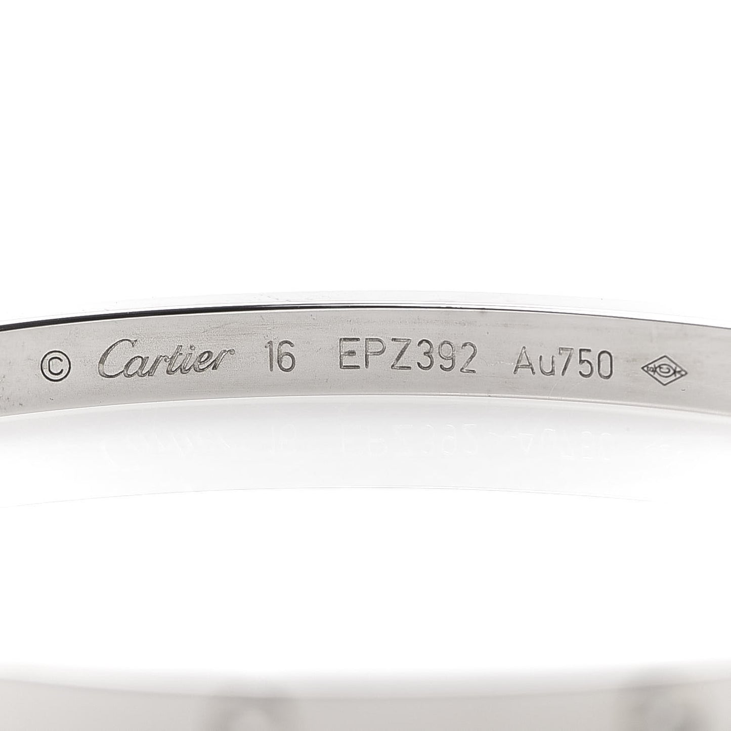 18K White Gold Small LOVE Bracelet 16