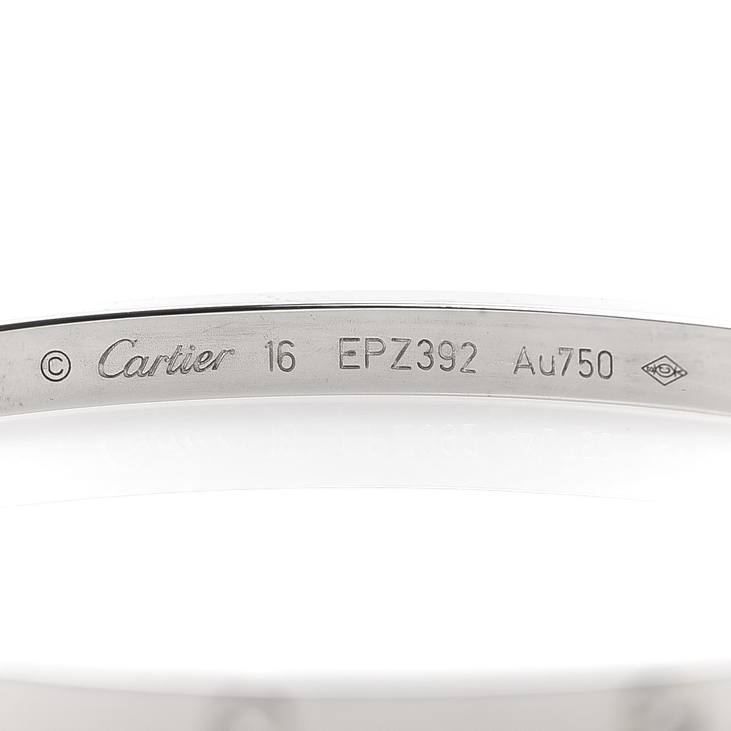Cartier 18K White Gold Small LOVE Bracelet 16 5 of 9