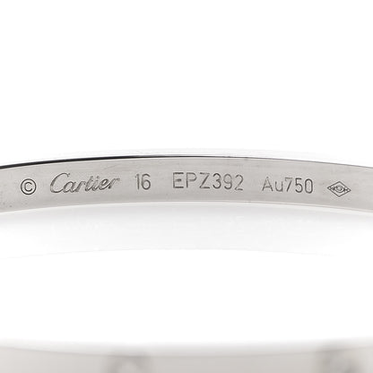 Cartier 18K White Gold Small LOVE Bracelet 16 5 of 9