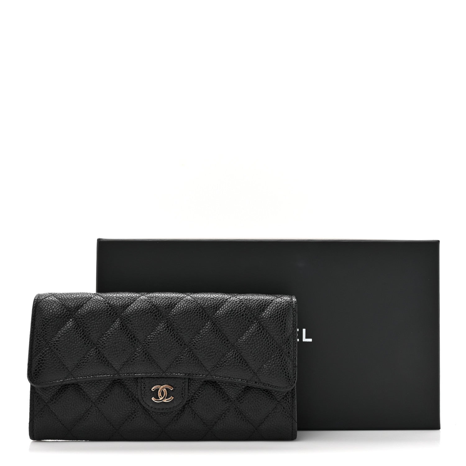 Chanel Caviar Quilted Large Gusset Flap Wallet Black 9 of 9