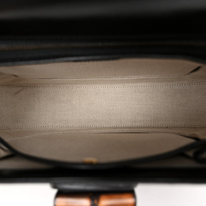Gucci Boarded Dyana Lux Calfskin Web Medium Bamboo 1947 Top Handle Bag Black 6 of 11