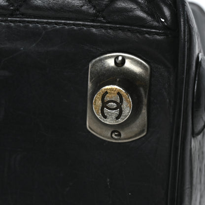 Chanel Aged Calfskin Nylon Duffel Trolley Black 13 of 13