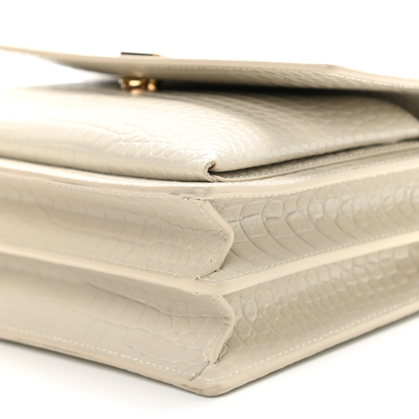 Calfskin Crocodile Embossed Medium Monogram Sunset Blanc Vintage