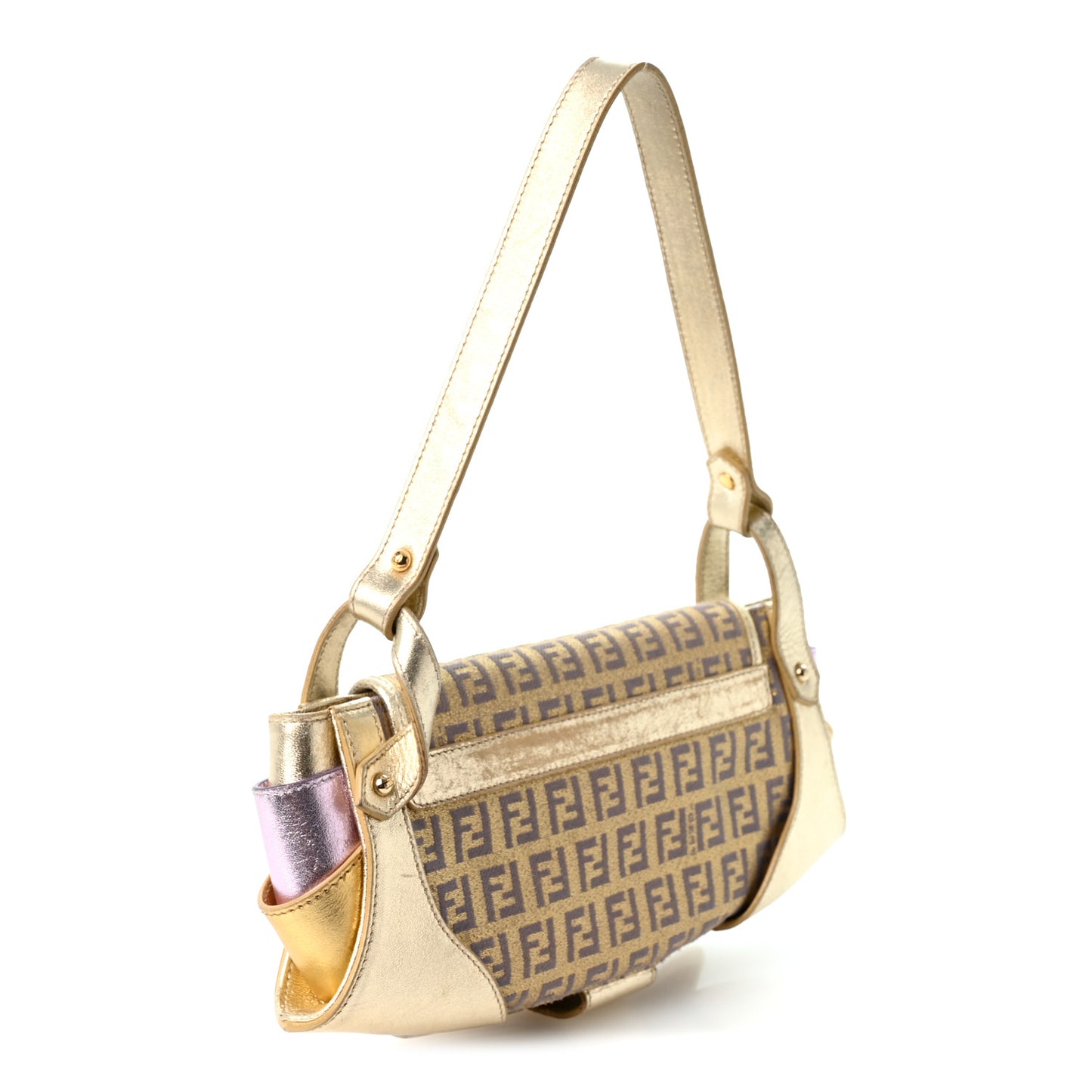 Metallic Calfskin Jacquard Zucchino Leopard Print Compilation Hobo Gold Multicolor