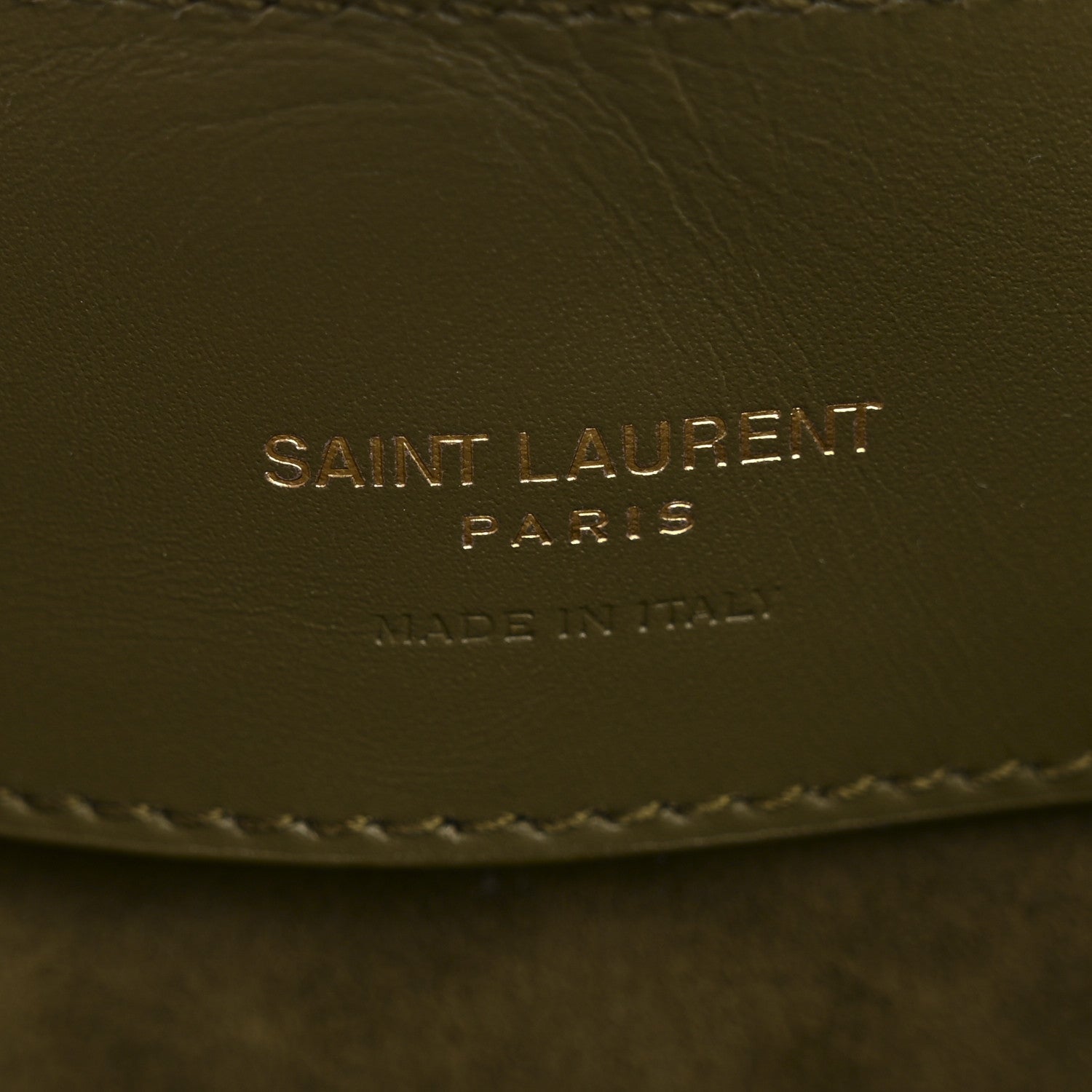 Saint Laurent Shiny Calfskin Le 37 Mini Bucket Bag Strong Moss 6 of 11