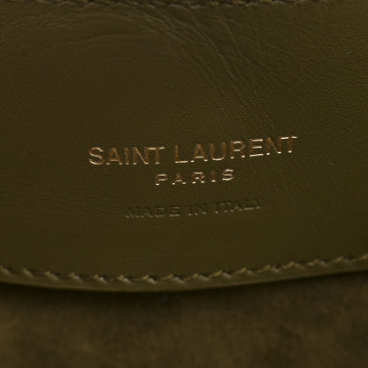 Saint Laurent Shiny Calfskin Le 37 Mini Bucket Bag Strong Moss 6 of 11