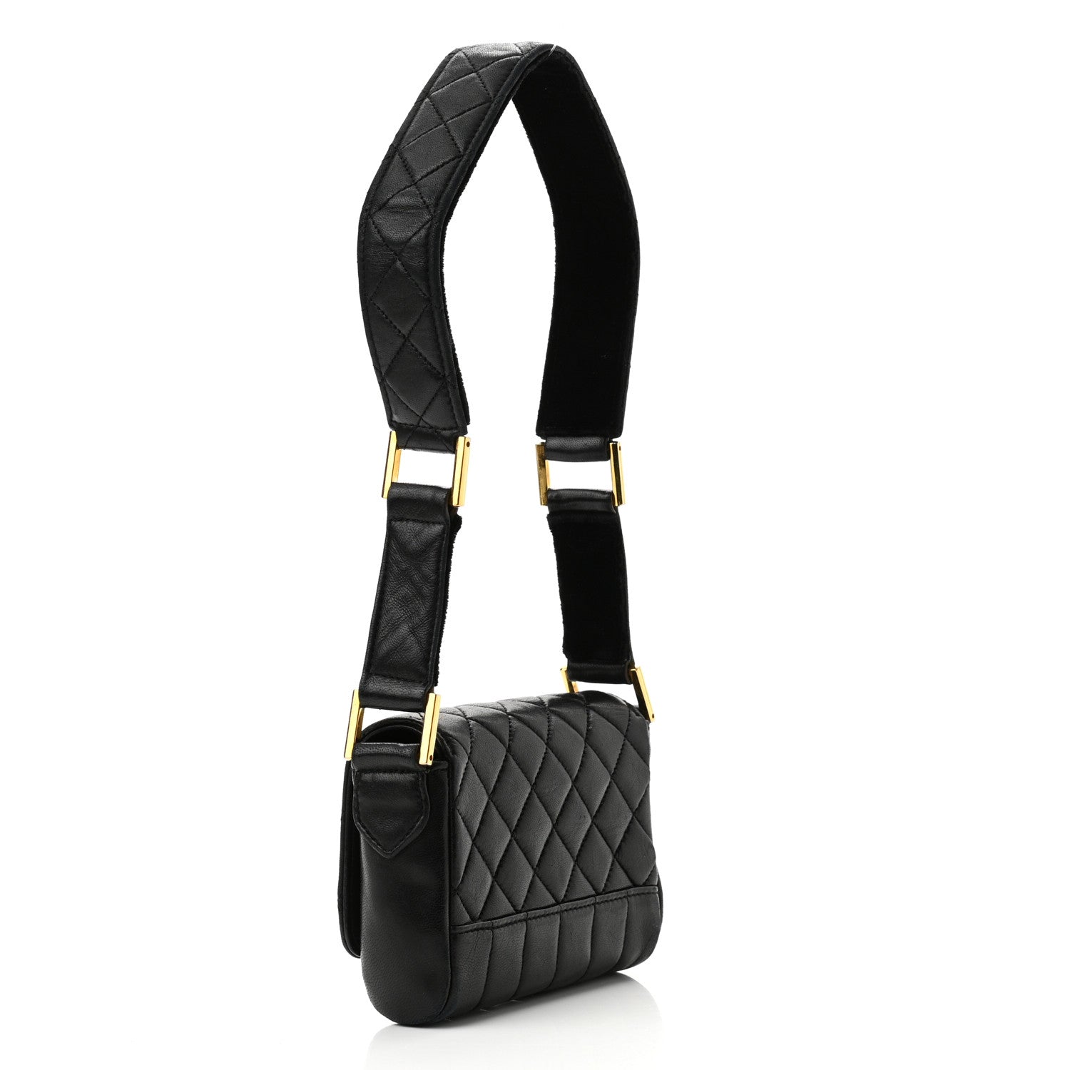 Chanel Lambskin Velvet Quilted Flap Shoulder Bag Black 3 of 11