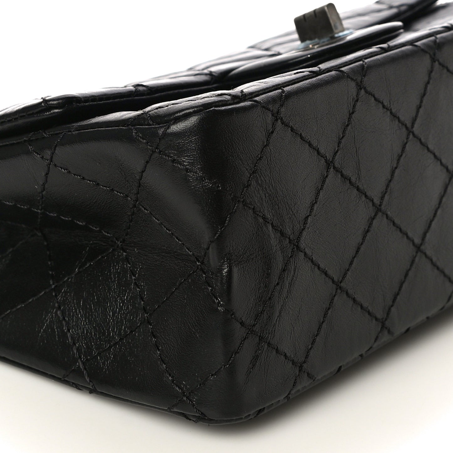 Aged Calfskin Quilted 2.55 Reissue Mini Flap Black