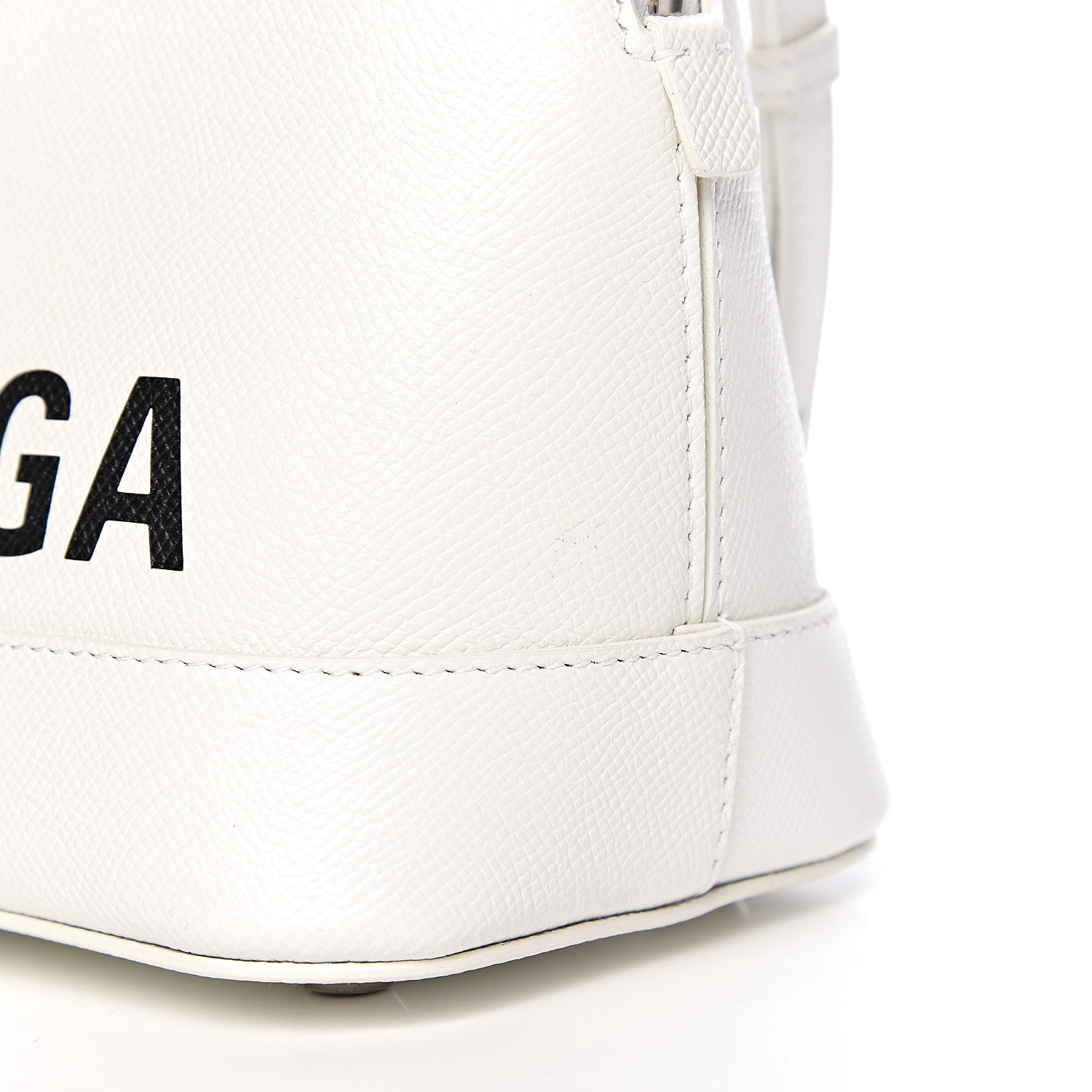 Balenciaga Signature Grained Calfskin Logo S Ville Top Handle Bag White Black 9 of 10