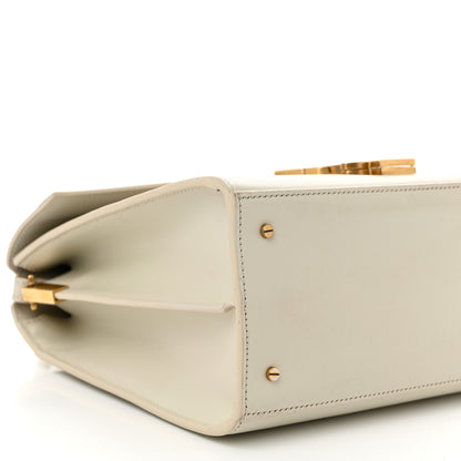 Saint Laurent Smooth Calfskin Medium Classic Monogram Cassandra Top Handle Crema Soft Rouge Legion 9 of 15
