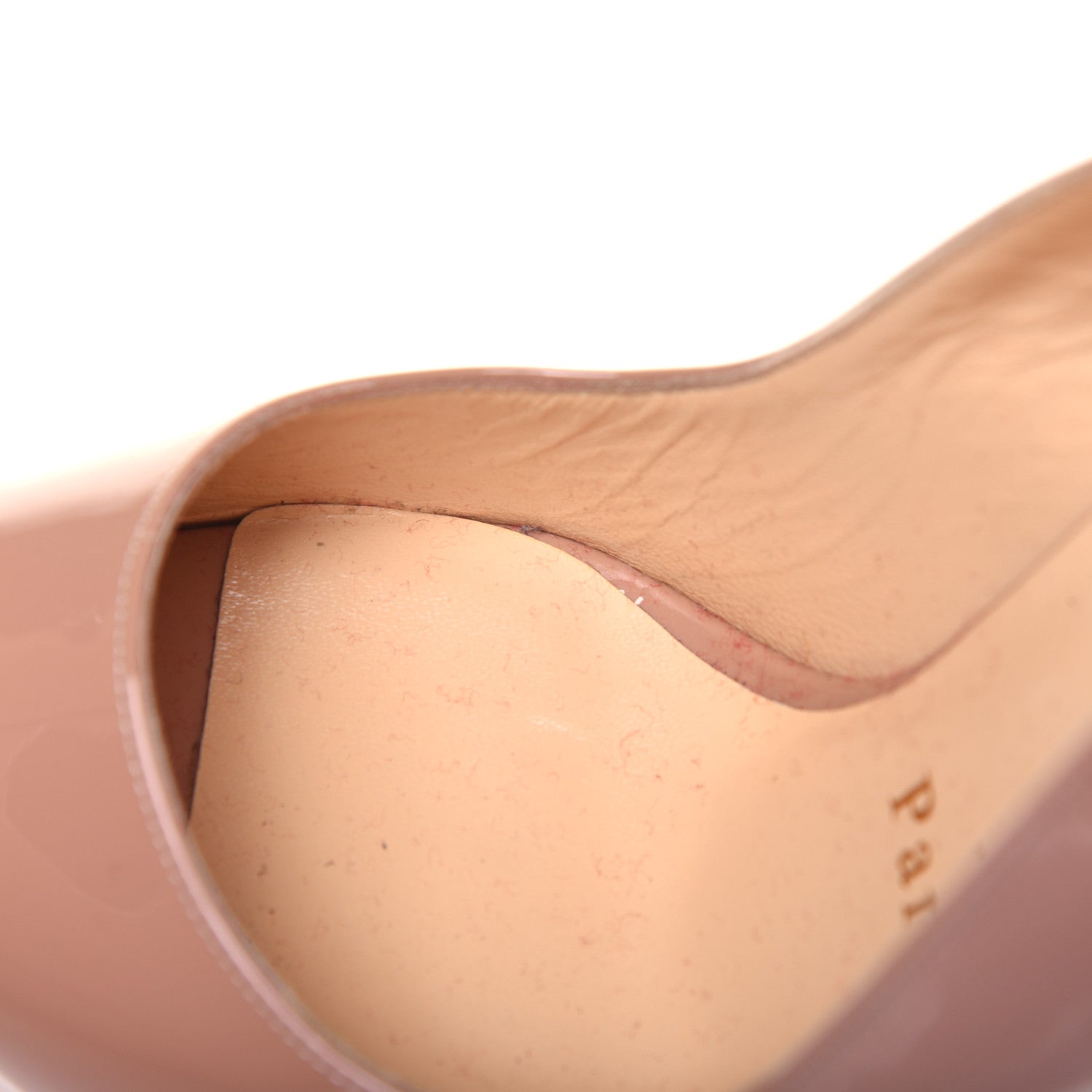 Christian Louboutin Patent Lady Peep Sling 150 Pumps 36.5 Nude 12 of 16