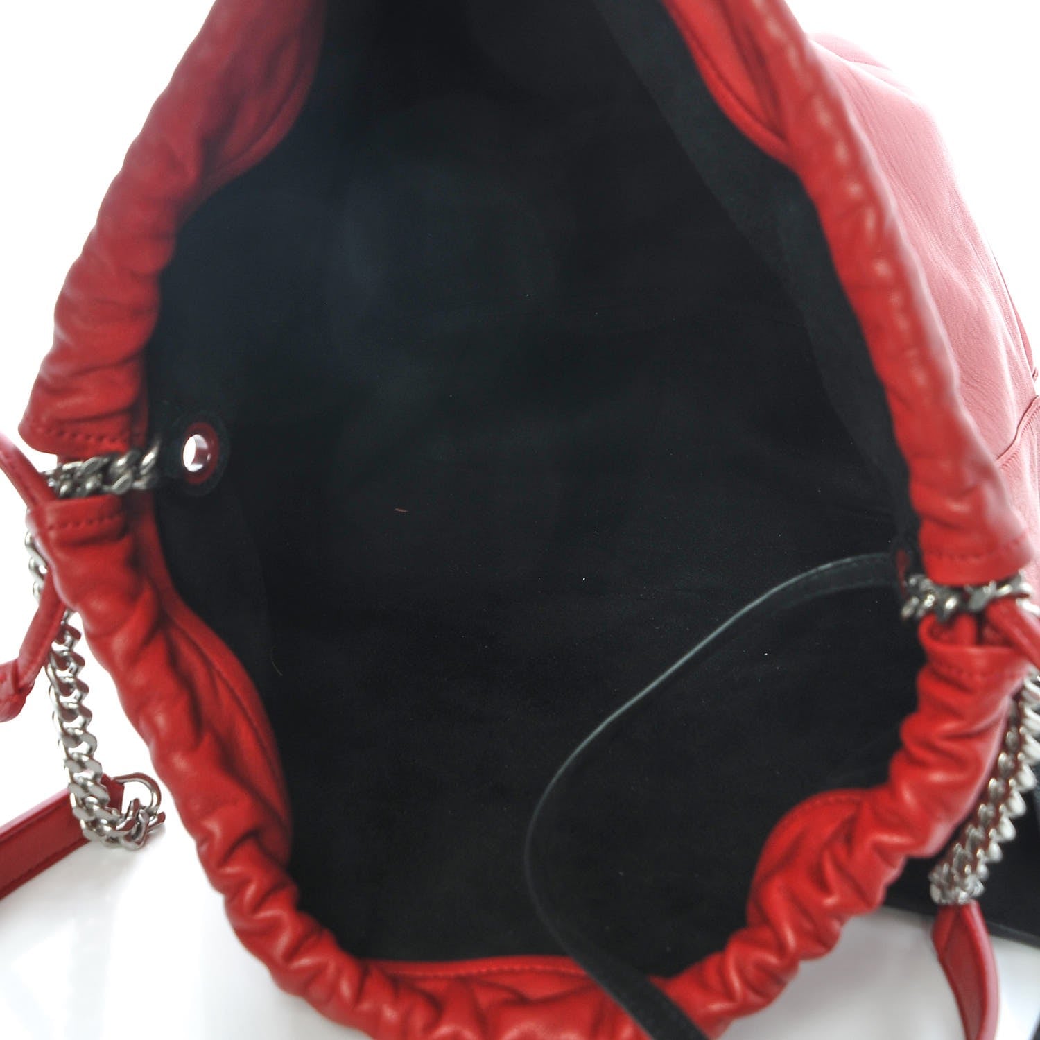Saint Laurent Lambskin Teddy Drawstring Bag Eros Red 5 of 8